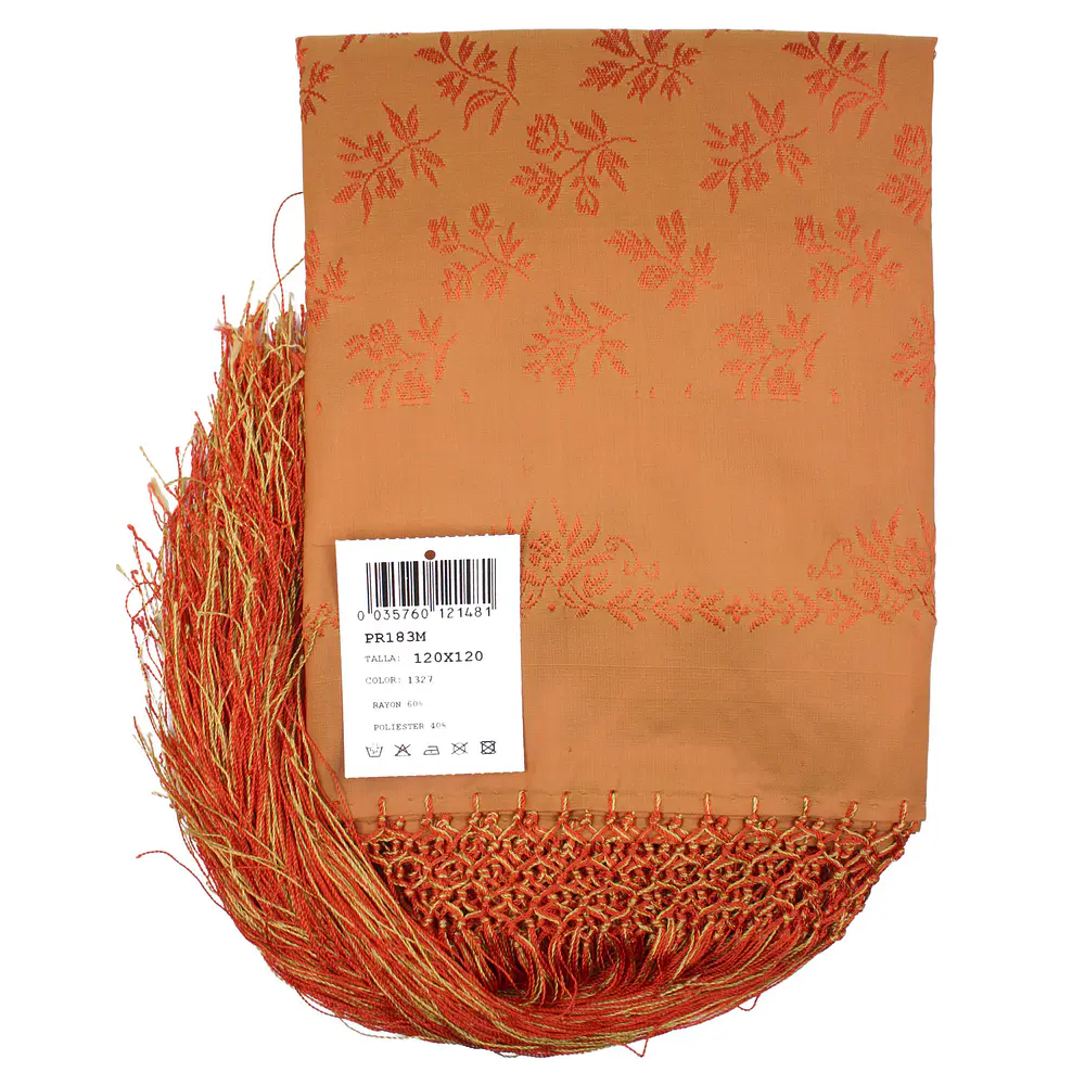 Mantón regional de 120x120 cm con flecos para traje tradicional 183M