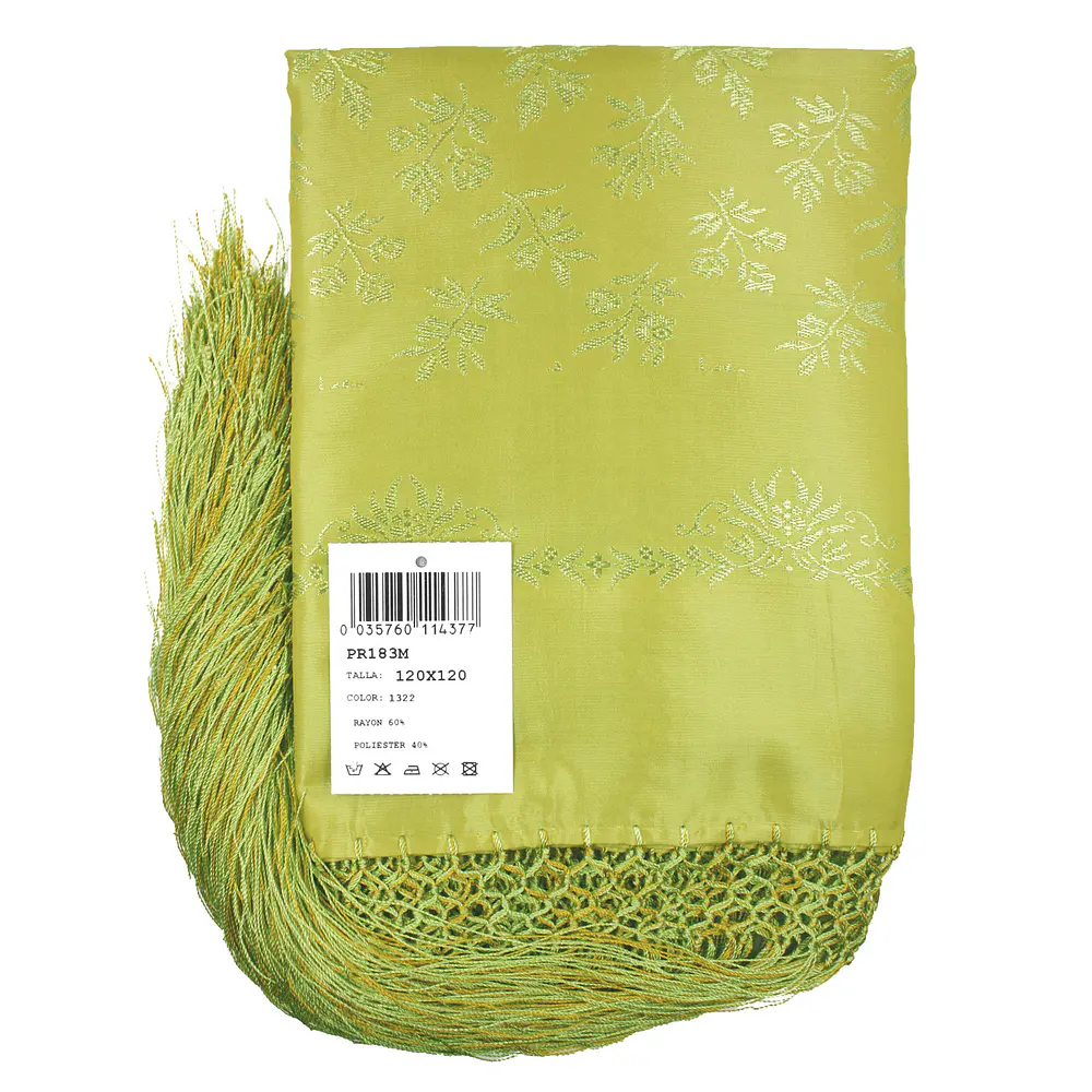 Mantón regional de 120x120 cm con flecos para traje tradicional 183M