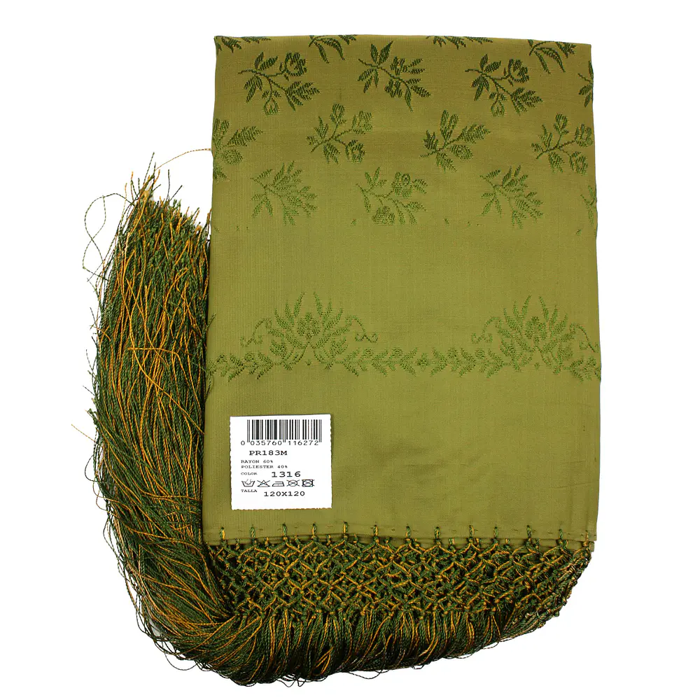 Mantón regional de 120x120 cm con flecos para traje tradicional 183M