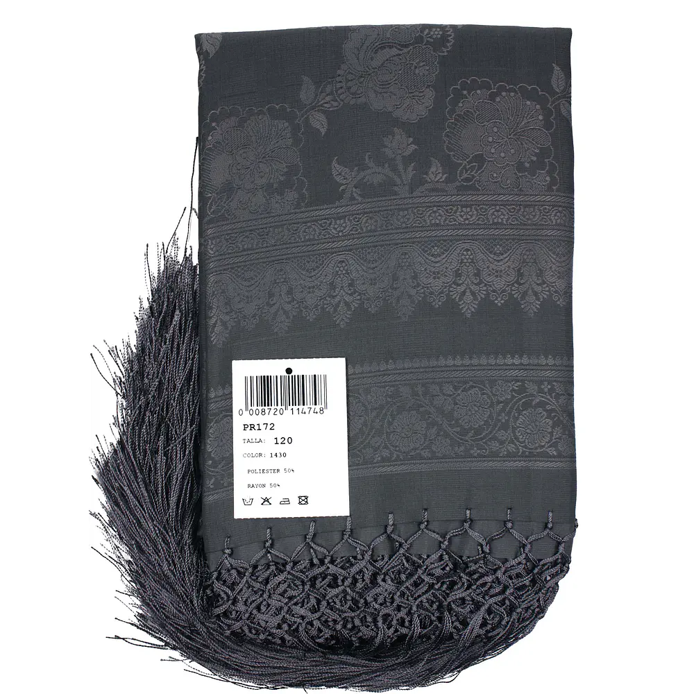 Mantón regional de 120x120 cm con flecos para traje tradicional   1,20 cms  Mod pr 172