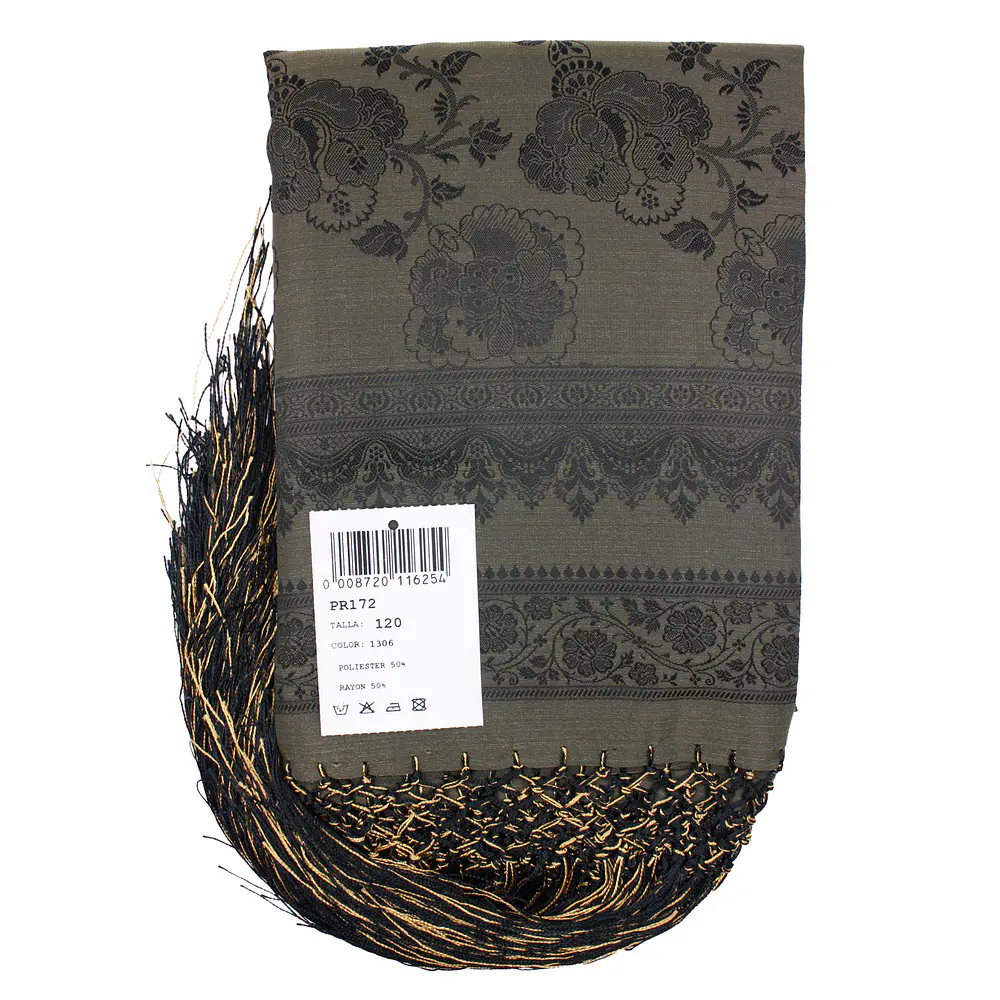 Mantón regional de 120x120 cm con flecos para traje tradicional   1,20 cms  Mod pr 172