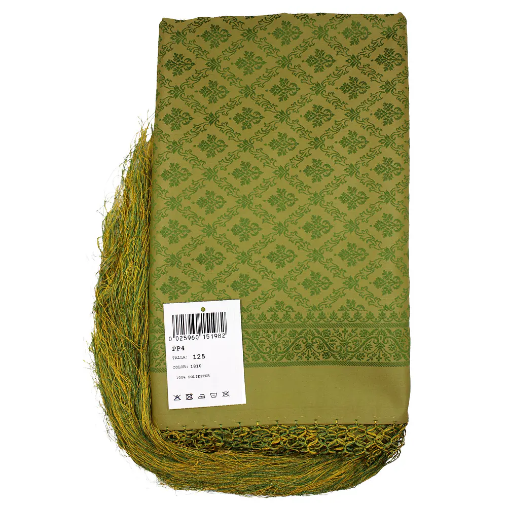 Pañuelo de Poliéster 120x120 cm  Estilo Clásico con Flecos poliester Mod pp4 