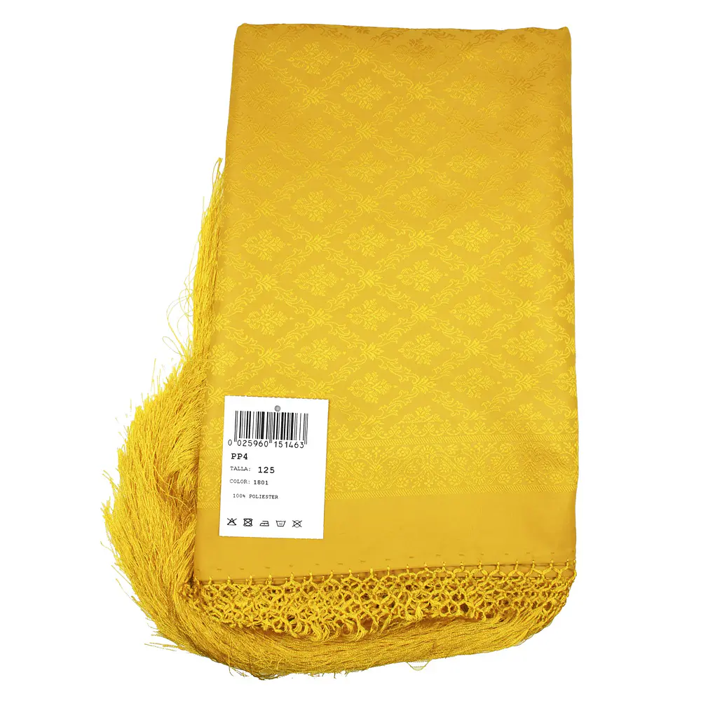 Pañuelo de Poliéster 120x120 cm  Estilo Clásico con Flecos poliester Mod pp4 