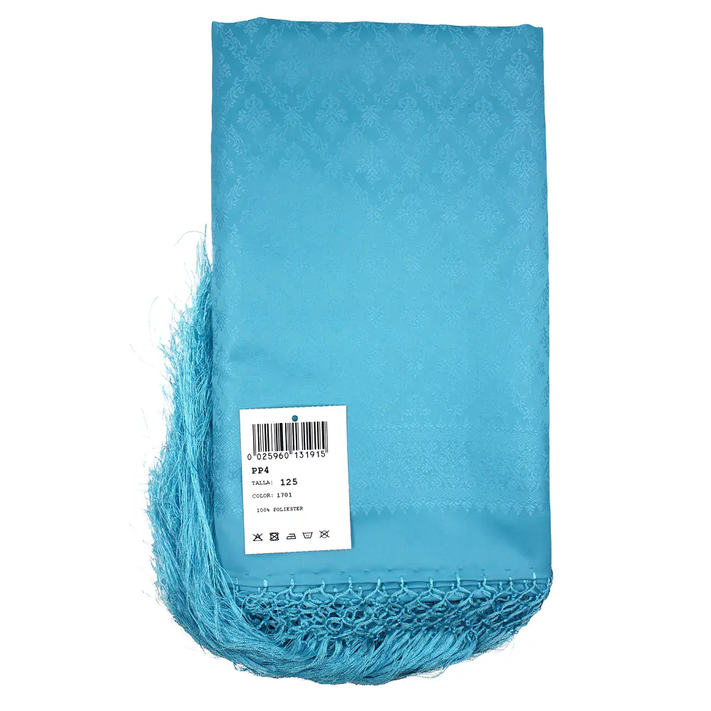 Pañuelo de Poliéster 120x120 cm  Estilo Clásico con Flecos poliester Mod pp4 