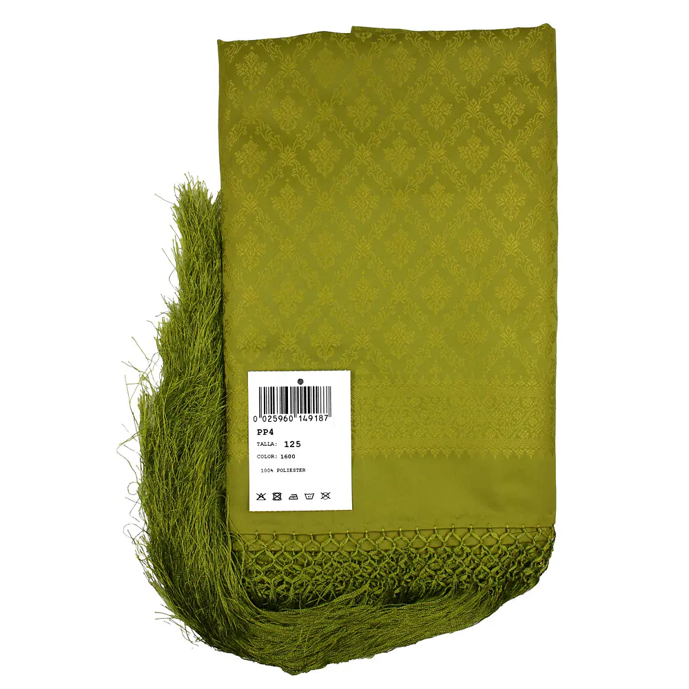 Pañuelo de Poliéster 120x120 cm  Estilo Clásico con Flecos poliester Mod pp4 