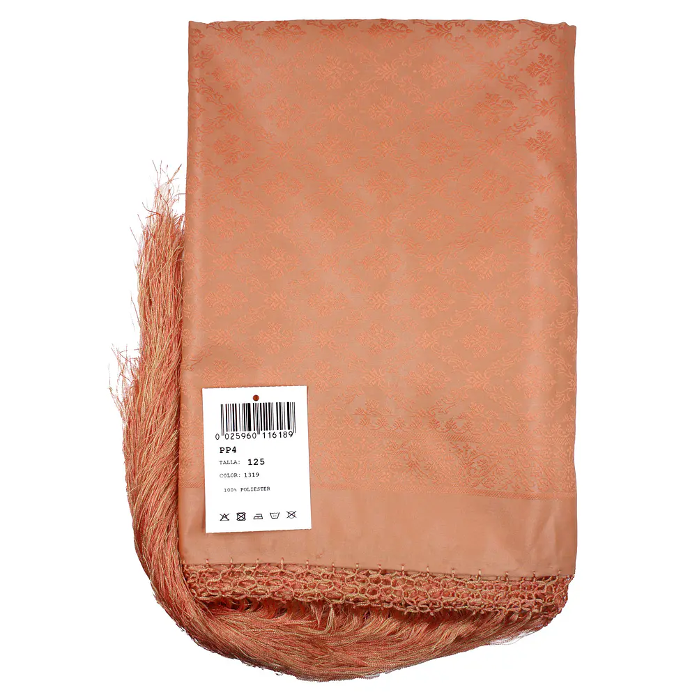 Pañuelo de Poliéster 120x120 cm  Estilo Clásico con Flecos poliester Mod pp4 
