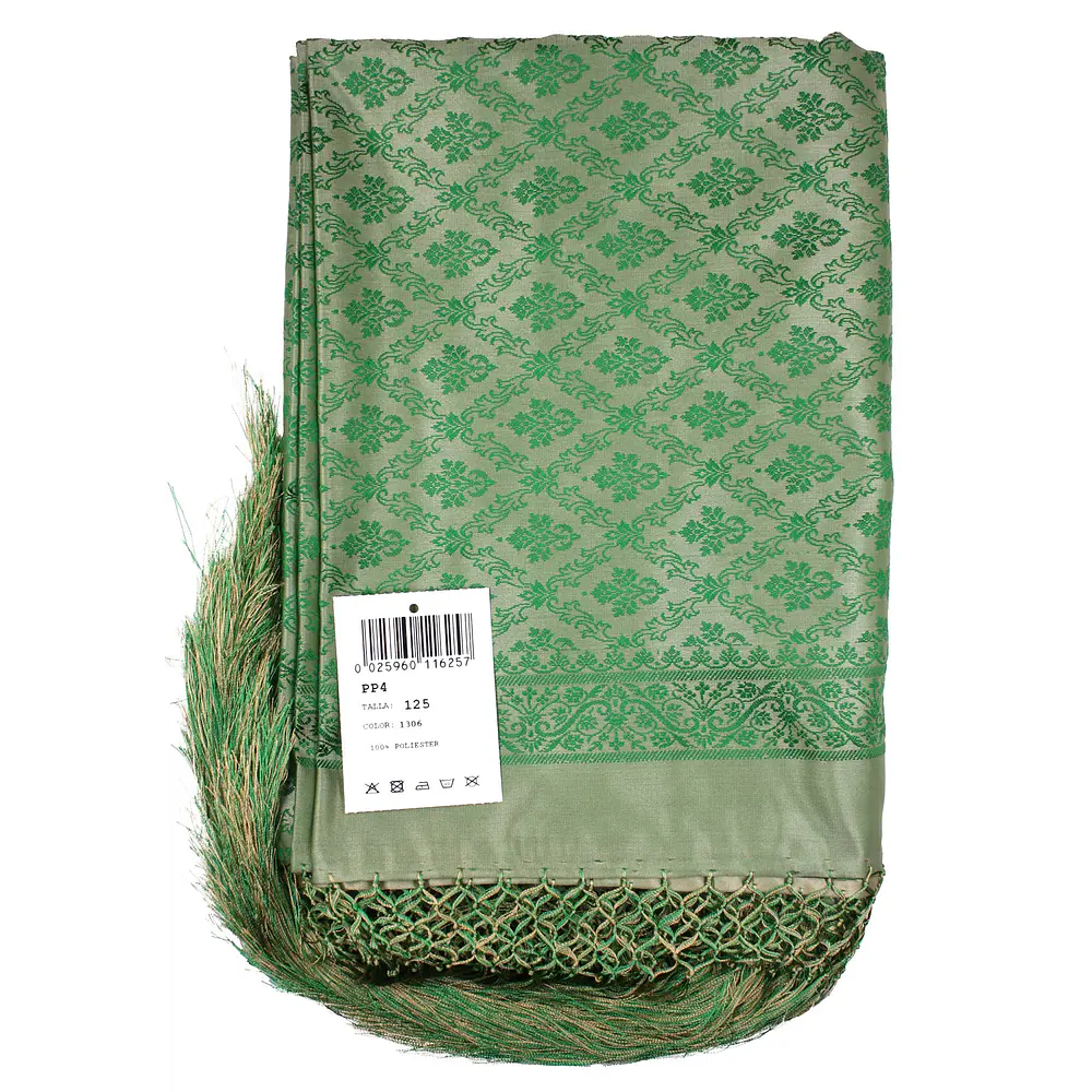 Pañuelo de Poliéster 120x120 cm  Estilo Clásico con Flecos poliester Mod pp4 