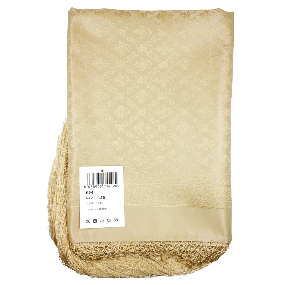 Pañuelo de Poliéster 120x120 cm  Estilo Clásico con Flecos poliester Mod pp4 