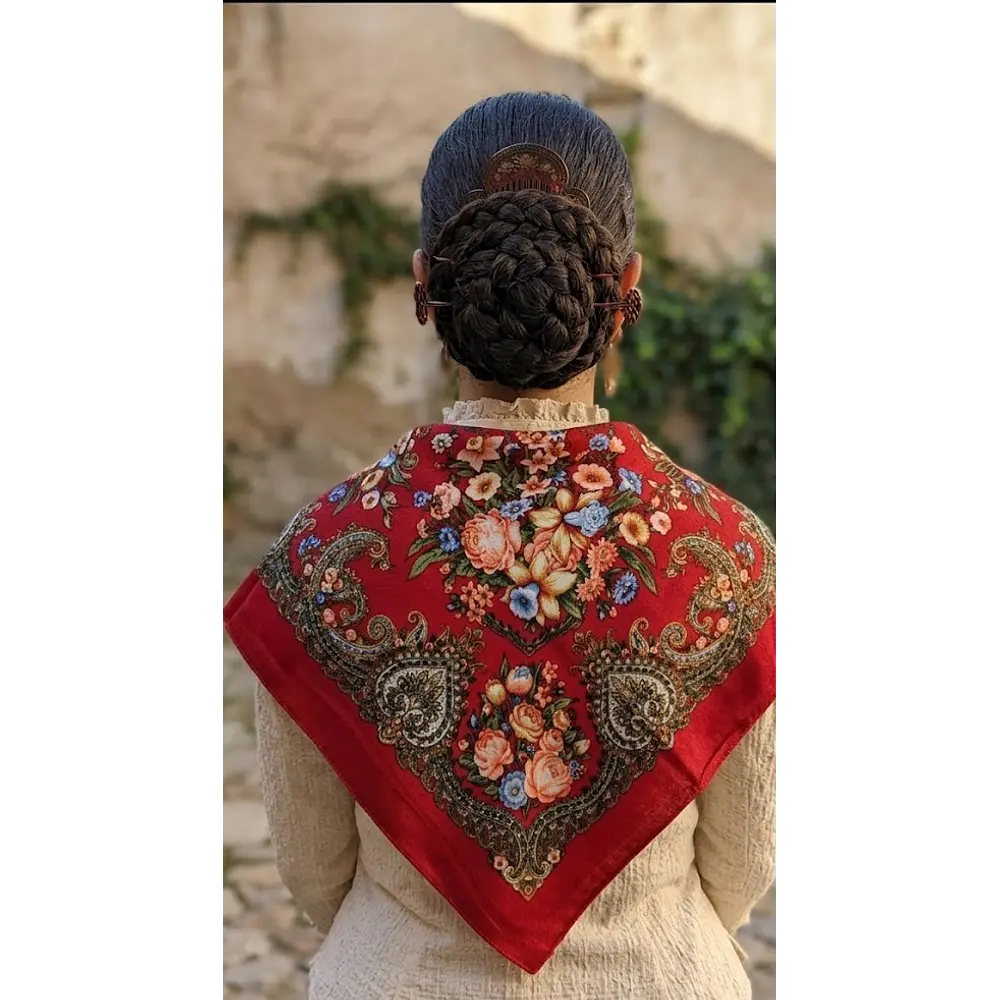 Pañuelo para Niña Rojo Pasión  Indumentaria Aragonesa y Folclórica