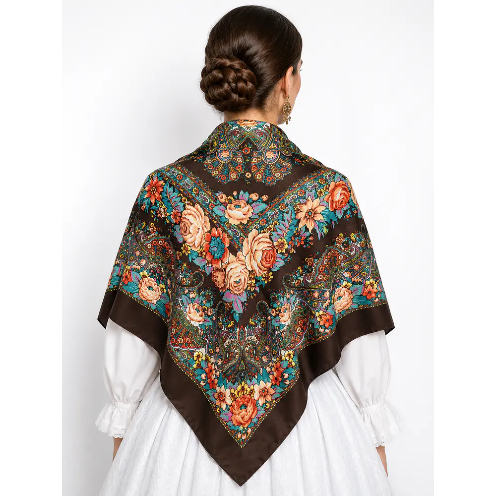 Mantón Regional Estampado 110x110 cm Tacto Lanoso | Viscosa para Traje Baturro y Folclore