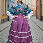Conjunto Falda, Delantal y Mantón, Traje Regional AragonésT 42/44
