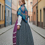 Conjunto Falda, Delantal y Mantón, Traje Regional AragonésT 42/44