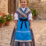 Delantal Regional Azul Celeste (41 cm)