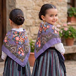 Pañuelo Regional para Niña – Color Morado Malva (70x70 cm)