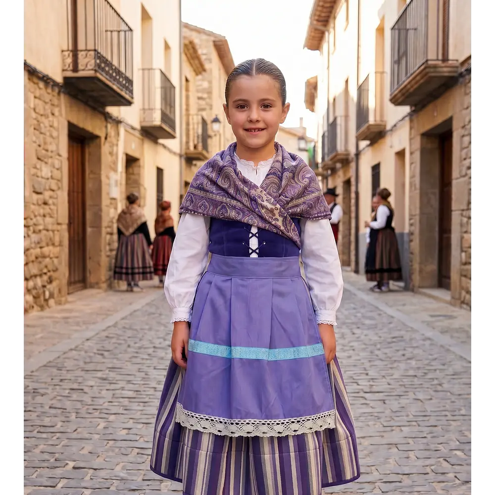 Delantal Regional Malva 40 cm Indumentaria Tradicional