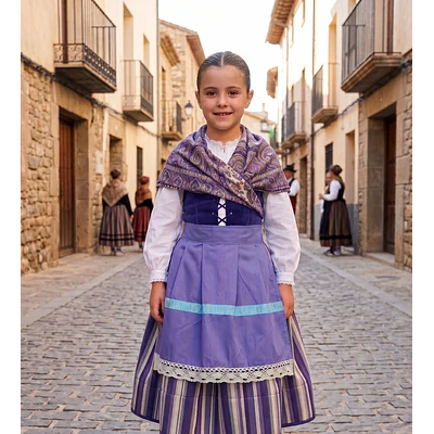 Delantal Regional Malva 40 cm Indumentaria Tradicional