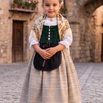 Falda Regional a Rayas para Niña - Traje de Baturra (Talla 4)