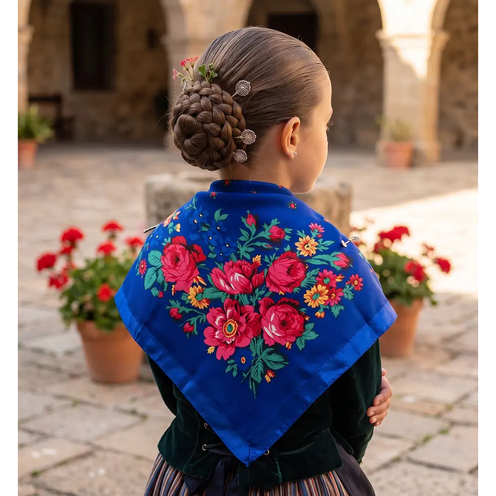 Pañuelo Infantil 65x65 cm para Baturro y Fallero  Algodón y Poliéster