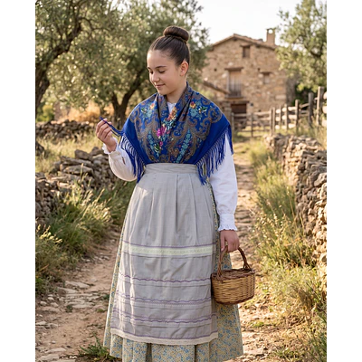 Conjunto Regional de Baturra (Falda, Mantón y Delantal) - Talla 36/38 o Niña
