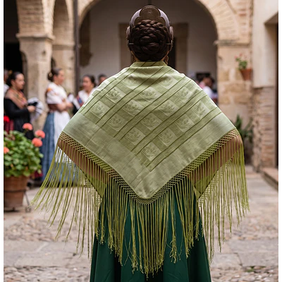 PAÑUELO DE PICO PARA TRAJE REGIONAL 90 CMS CON FLECOS