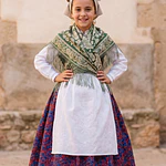 Saya Falda Regional Niña 8-9 Años | Algodón Azul y Rojo | Gran Vuelo
