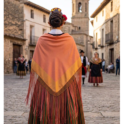 PAÑUELO PICO ADAMASCADO 90 CMS TRAJE REGIONAL BATURRA -mod 1137s