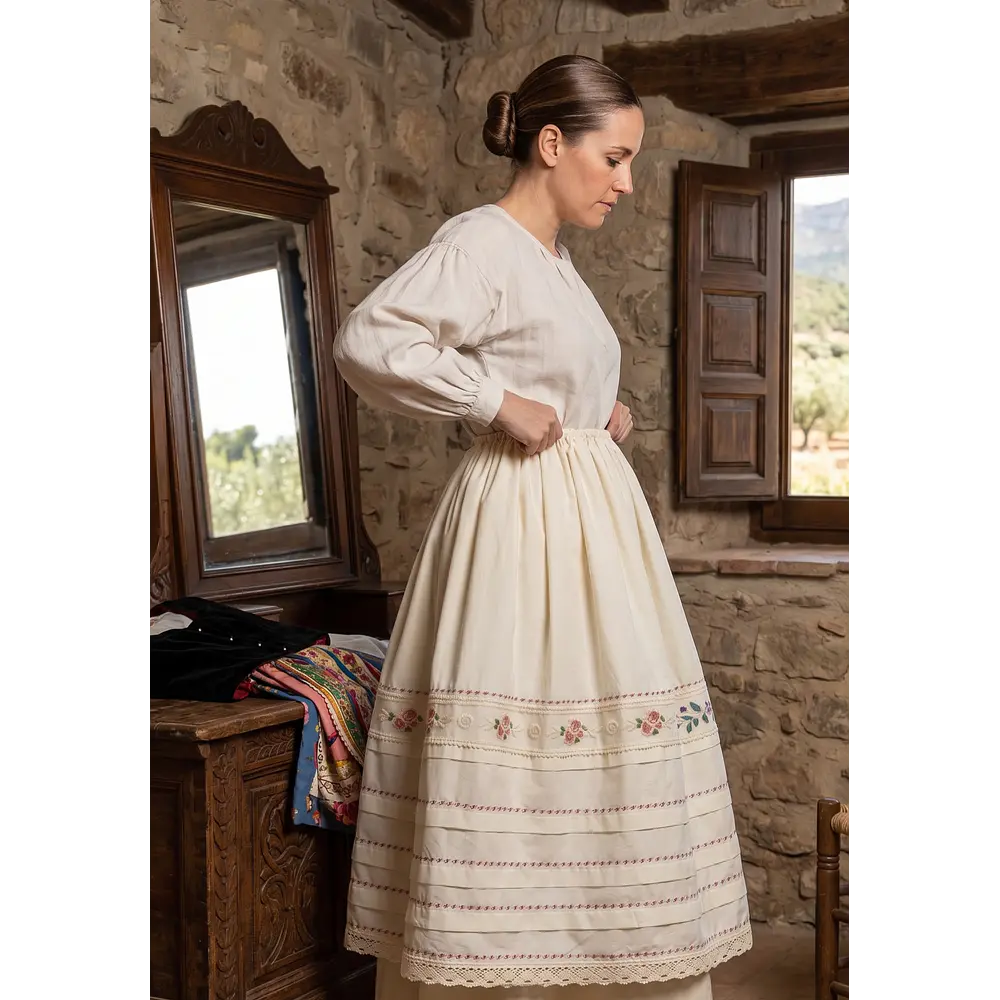 Enagua Regional Tradicional (95 cm) - Diseño Rosetones