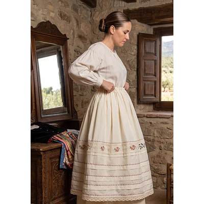 Enagua Regional Tradicional (95 cm) - Diseño Rosetones