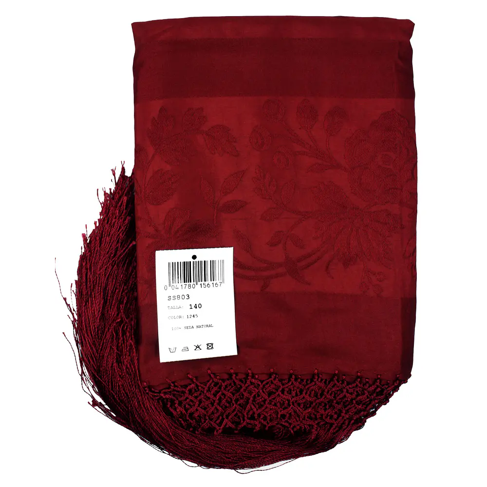 Mantón de Seda Natural 100% Estampado Floral Artesanal M 803-NUEVO COLORIDO
