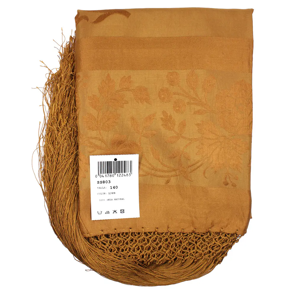 Mantón de Seda Natural 100% Estampado Floral Artesanal M 803-NUEVO COLORIDO- COPIAR