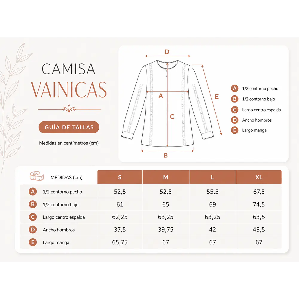 camisa de vainicas mujer variedad de tallas