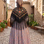 Falda Larga de Baturra Floral (Largo 102 cm) - Cintura 73 cm
