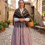 Falda Larga de Baturra Floral (Largo 102 cm) - Cintura 73 cm