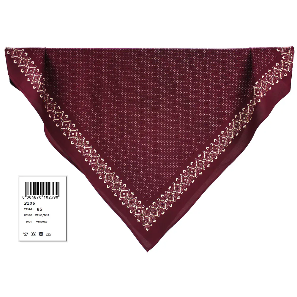 Pañuelo Regional Estampado de Viscosa 90x90 cm