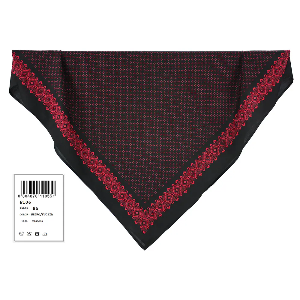 Pañuelo Regional Estampado de Viscosa 90x90 cm
