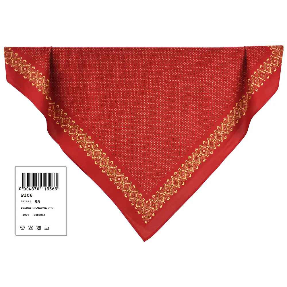 Pañuelo Regional Estampado de Viscosa 90x90 cm