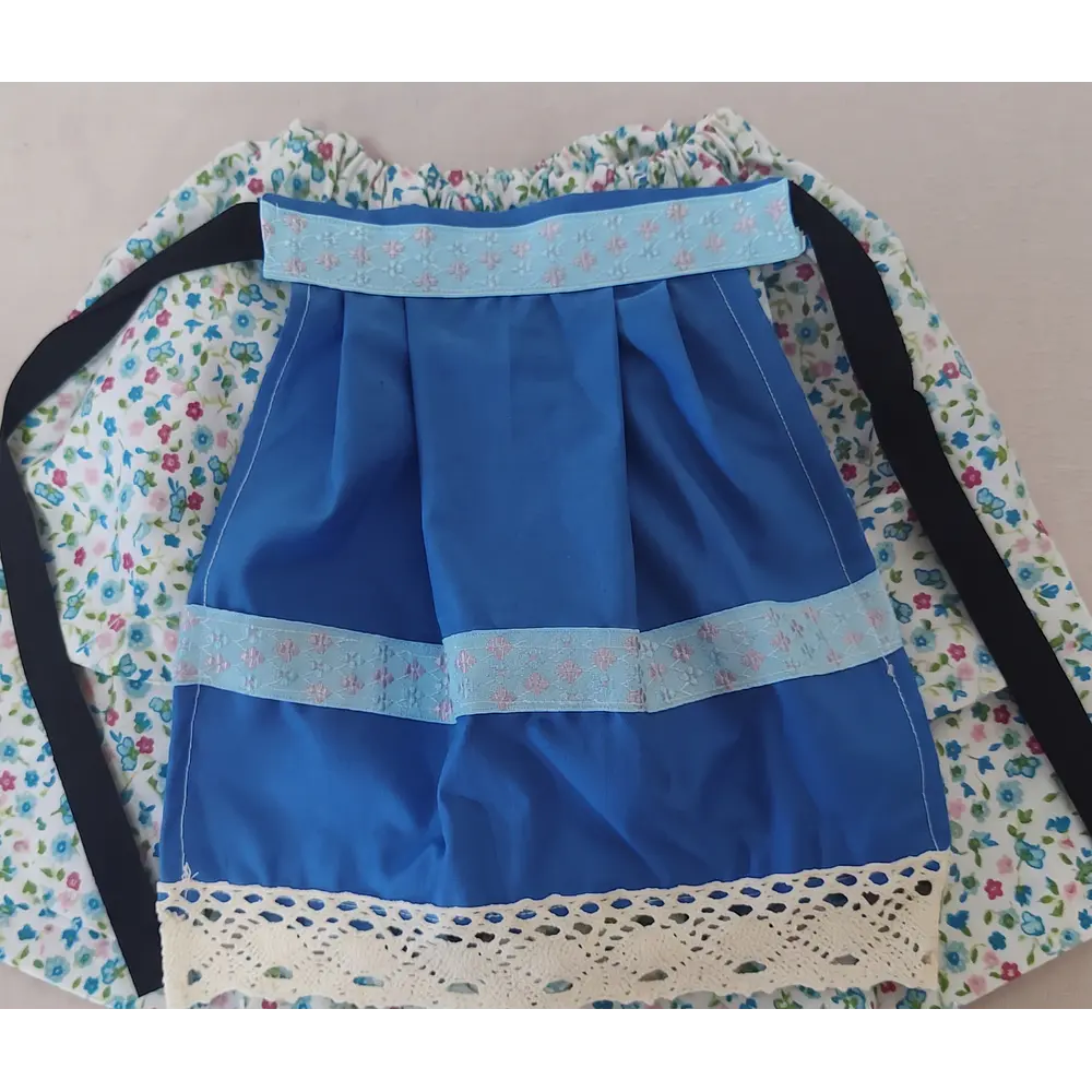 Traje de Baturra para Niña (9 a 12 meses) - Conjunto 4 Piezas Tonos Azules