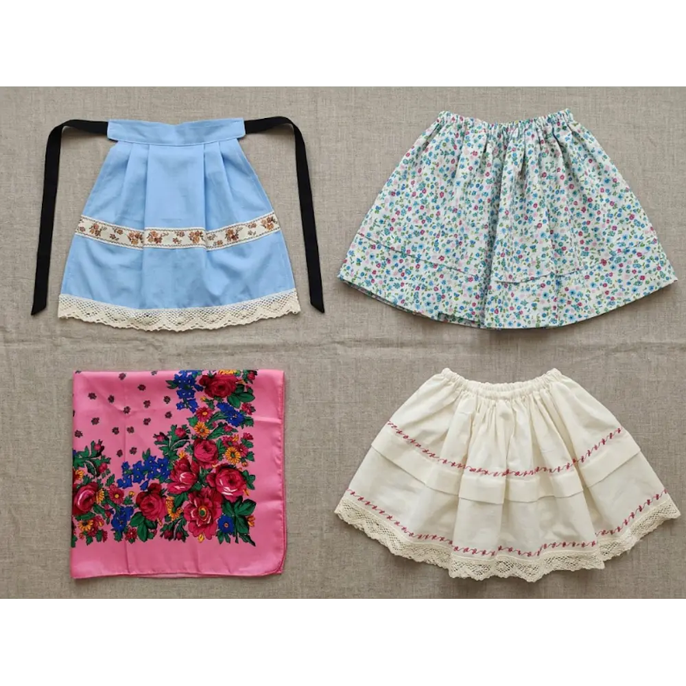 Traje de Baturra para Niña (6 a 9 meses) - Conjunto 4 Piezas con Pañuelo Rosa