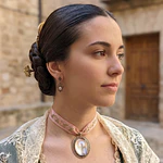 Conjunto de Medalla de la Virgen del Pilar en Plata y Cinta Rosa