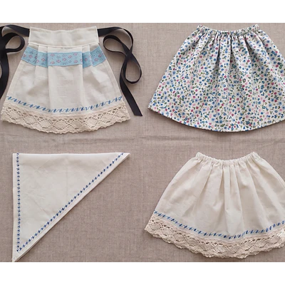 Traje de Baturra para Recién Nacida (0 a 3 meses) - Conjunto 4 Piezas Tonos Claros