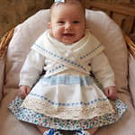 Traje de Baturra para Recién Nacida (0 a 3 meses) - Conjunto 4 Piezas Tonos Claros