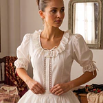 Camisa de Baturra Beige con Manga 3/4 (Talla 40)