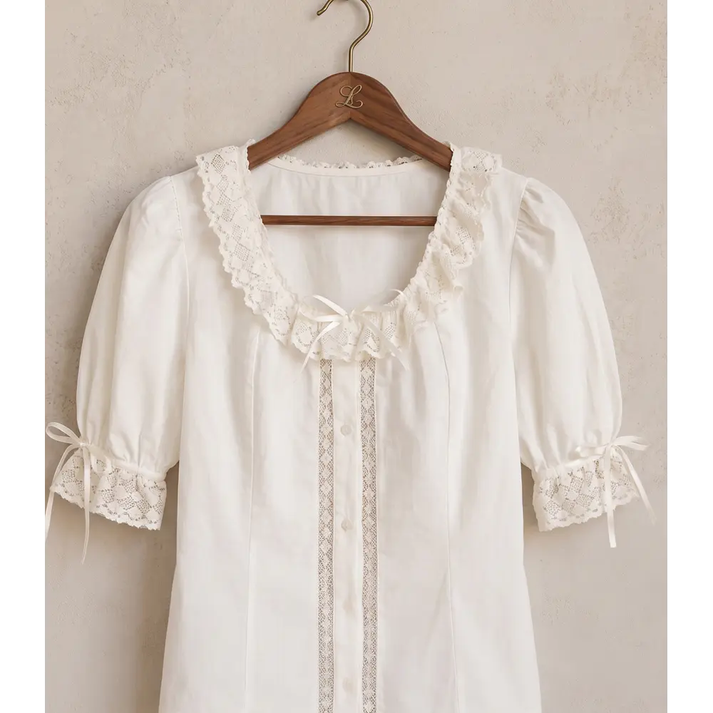 Camisa de Baturra Beige con Manga 3/4 (Talla 40)