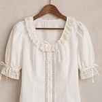 Camisa de Baturra Beige con Manga 3/4 (Talla 40)