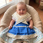 Traje de Baturra para Bebé (0-6 meses) - Conjunto 4 Piezas "Crecedero" Azul