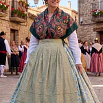 Conjunto de Baturra Mujer 3 Piezas (Talla 34/36) - Tonos Verdes