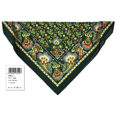 Mantón de Algodón Floral verde - Complemento Indumentaria Tradicional