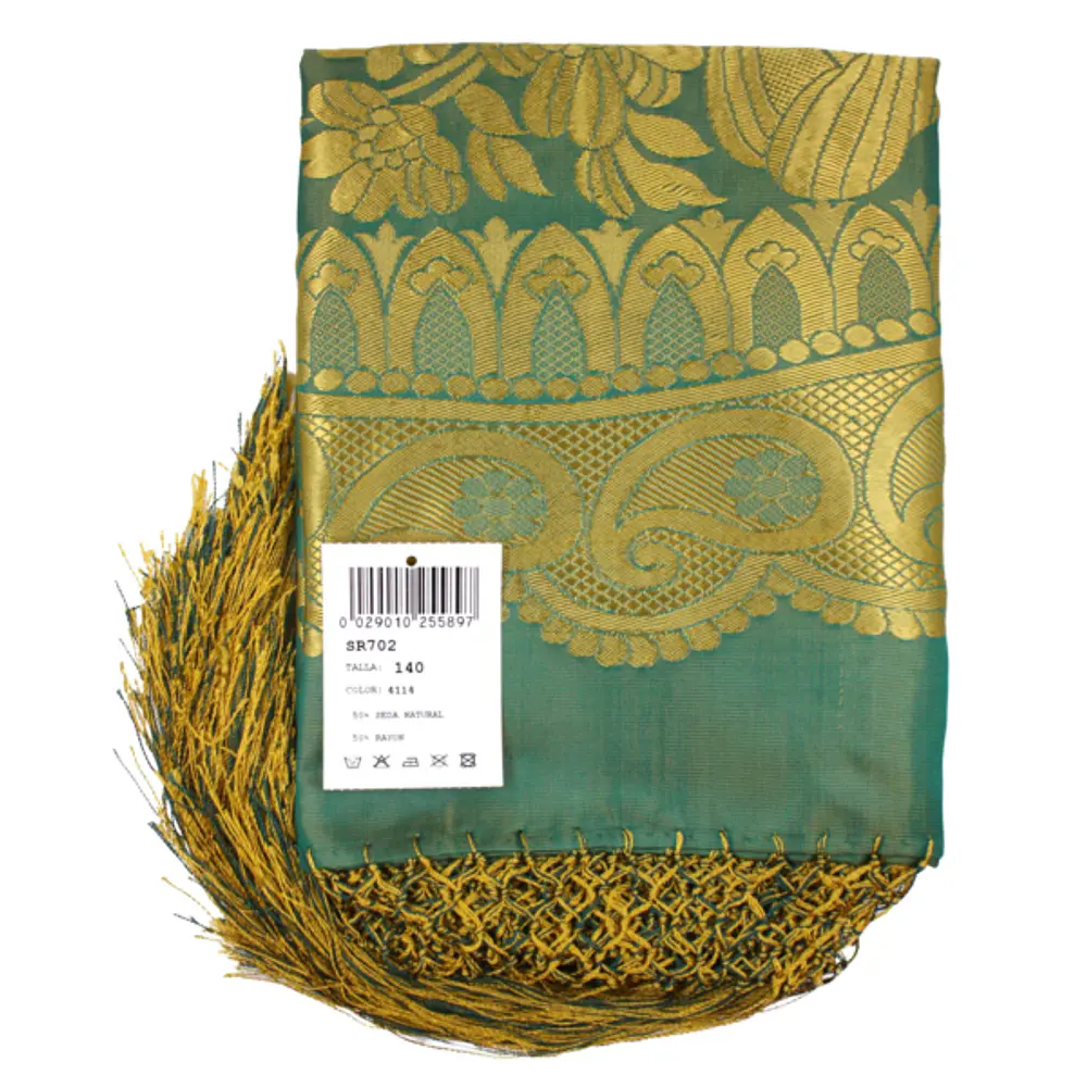 Pañuelo Mantón de Seda con Flecos (140 cm) - Reproducción Antigua  SR 702