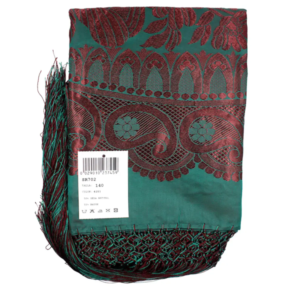 Pañuelo Mantón de Seda con Flecos (140 cm) - Reproducción Antigua  SR 702