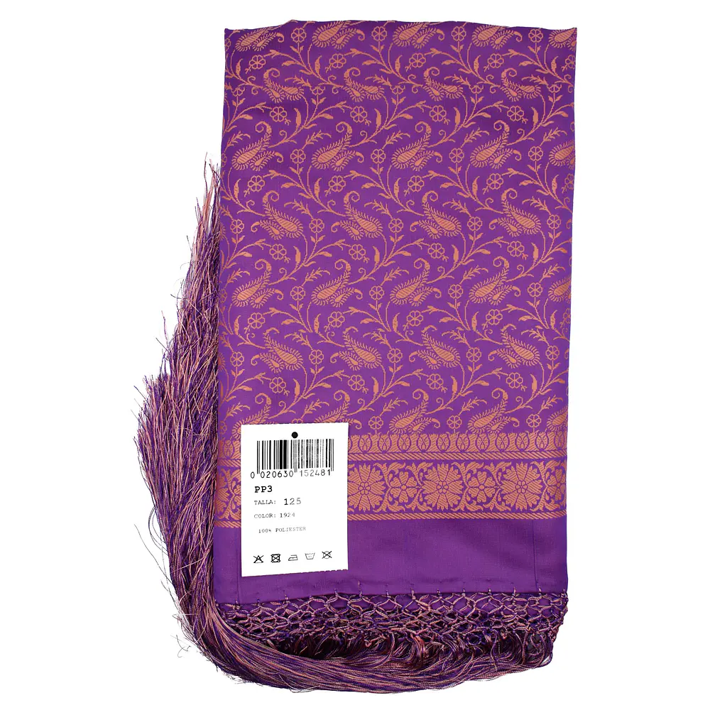 Mantón Adamascado Tradicional 125x125 cm – Estilo Siglo XIX con  mod pp3
